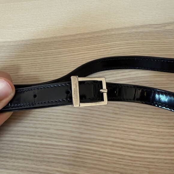 SAINT LAURENT YSL Le 5 a 7 Vertical Shoulder Leather Mini Patent Black/Silver - Picture 10 of 12